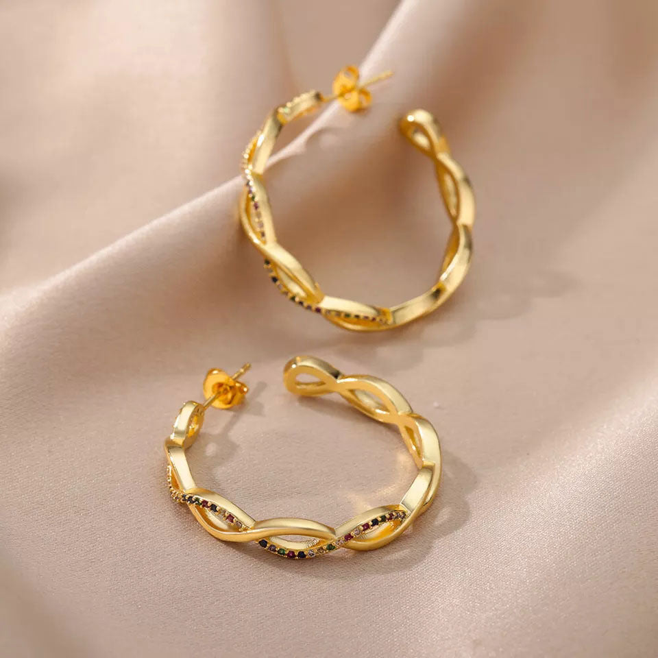 Clara | Wave Earrings 18K Gold