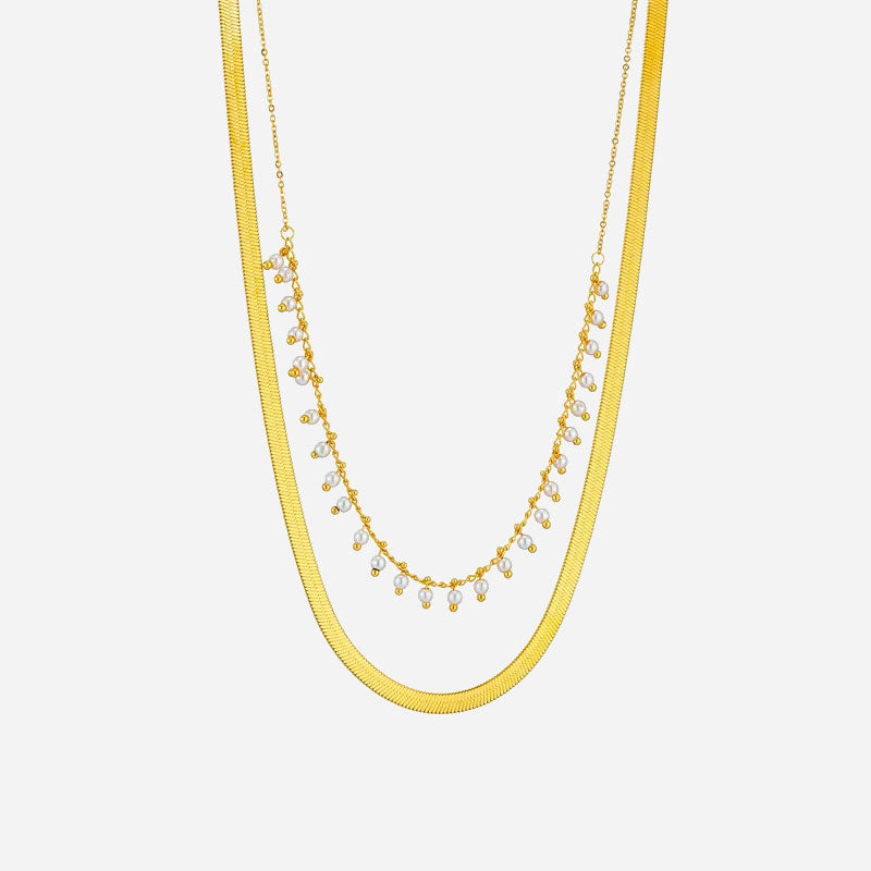 Clara | Luxe Snake Choker & Pearl Jewelry Set 18K Gold