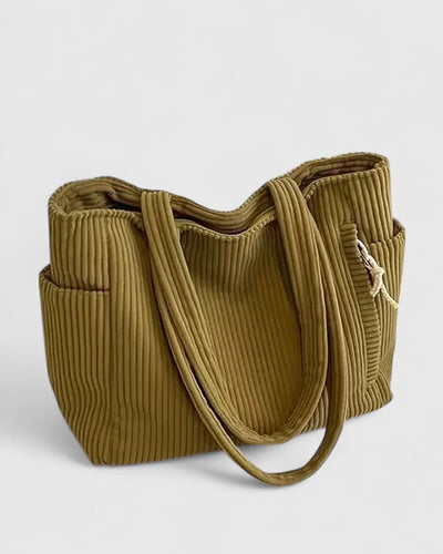 Clara | Luxurious Ribbed Tote Bag with Cord Detail