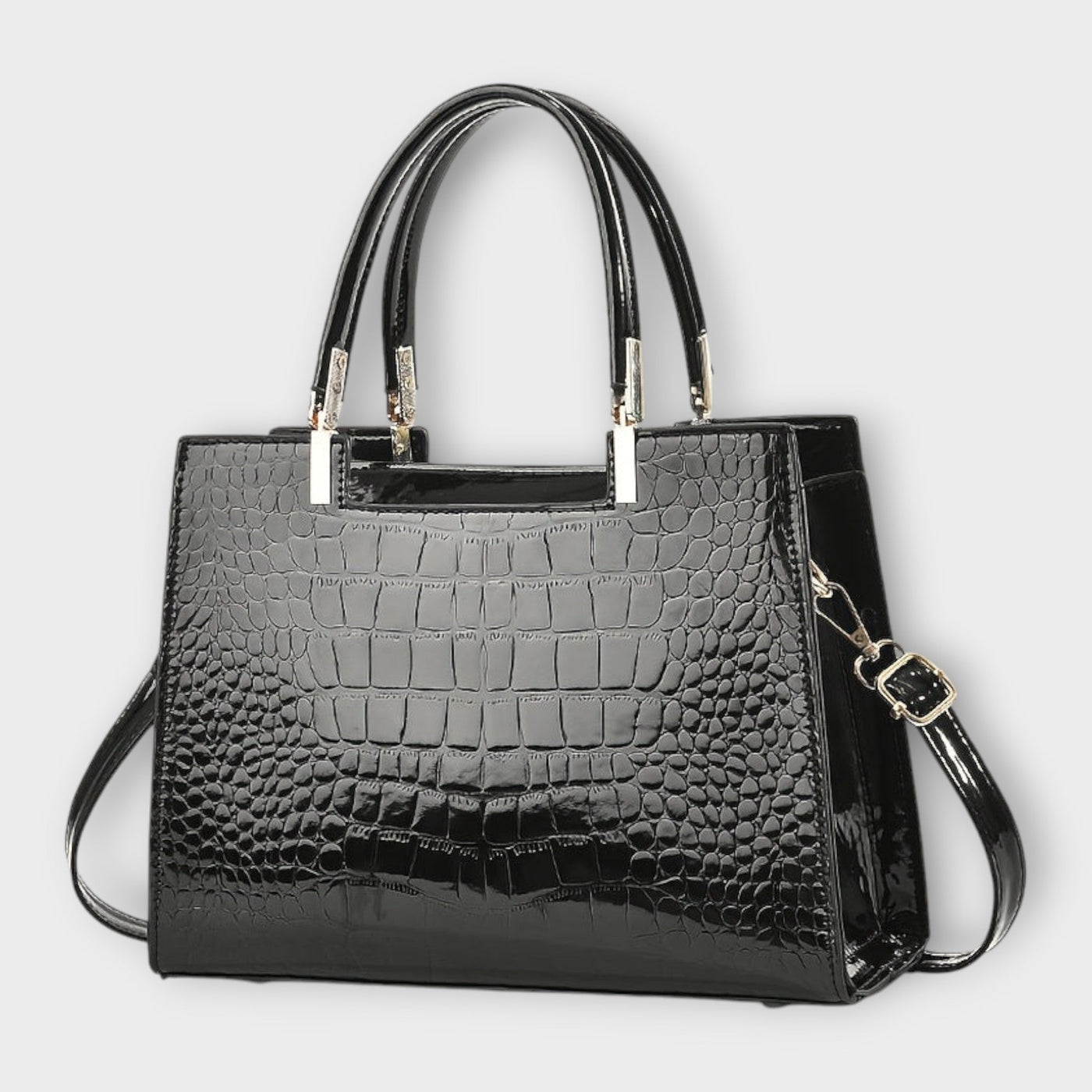 Clara | Glossy Crocodile Pattern Handbag
