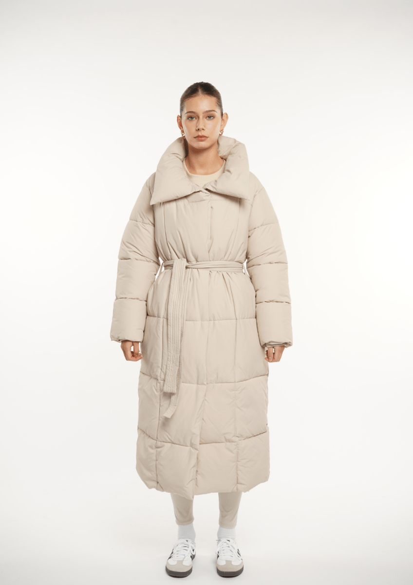 BLAIRE | EXTRA LONG LENGTH BULETED BUTTON PUFFER JACKET