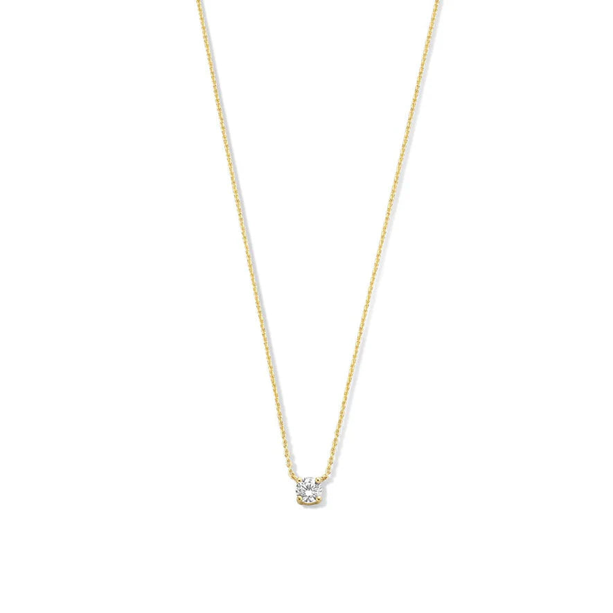 Clara | Moissanite Stone Necklace 14k Gold