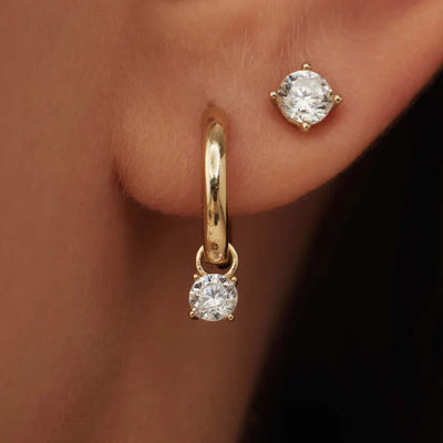 Clara | Diamond Pendant Earrings 18k Gold