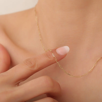 Clara | Small Paper Necklace 18K Gold